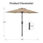 Tan 7.5ft Patio Umbrella with Tilt and Crank