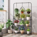 3-Tier Outdoor Indoor Plant Stand - Dark Grey