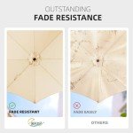 9 FT Beige Patio Umbrella with Tilt/Crank