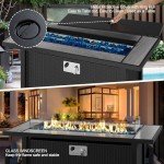 Walsunny 45" Rectangle Propane Fire Pit Table
