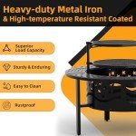42" Outdoor Fire Pit with Grill & Cover