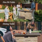 PIZZELLO 43" Rectangular Propane Fire Pit Table