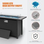 Walsunny 45" Rectangle Propane Fire Pit Table