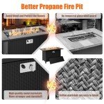 Walsunny 45" Rectangle Propane Fire Pit Table