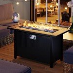 45" Propane Fire Pit Table with Glass Protector