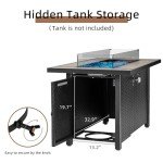 45" Propane Fire Pit Table with Glass Protector