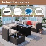 45" Propane Fire Pit Table with Glass Protector