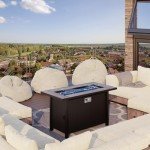 45" Propane Fire Pit Table with Glass Protector