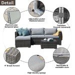 5-Piece Grey Wicker Outdoor Patio Furniture Set
