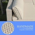 Beige 7-Piece Outdoor Wicker Furniture Set