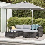 5-Piece Grey Wicker Outdoor Patio Furniture Set