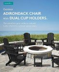Black Folding Adirondack Chairs with Cup Holders - Set of 2