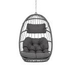 Yechen Foldable Wicker Egg Chair with Cushions