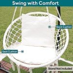 JoyView Macrame Hanging Swing Chair with Cushions