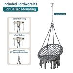 JoyView Macrame Hanging Swing Chair with Cushions