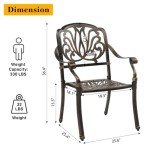 VINGLI Stackable Outdoor Dining Chairs Set of 4