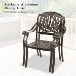 VINGLI Stackable Outdoor Dining Chairs Set of 4