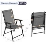 Yaheetech Set of 4 Portable Outdoor Dining Chairs