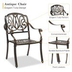 VINGLI Stackable Outdoor Dining Chairs Set of 4