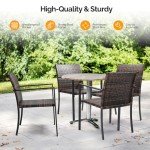 VINGLI Outdoor Stackable Wicker Dining Chair Set