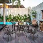 VINGLI Stackable Outdoor Dining Chairs Set of 4