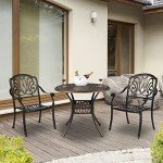 VINGLI Stackable Outdoor Dining Chairs Set of 4