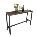 Outdoor Counter Height Bar Table with Metal Frame