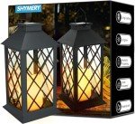 SHYMERY 14-Inch Solar Lanterns with Flickering Candles