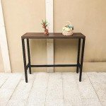 Outdoor Counter Height Bar Table with Metal Frame