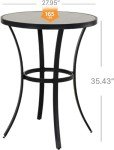 Outdoor 35.5” Round Counter Height Bar Table