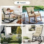 Beige Rocking Chair Cushion Set for Patio