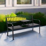 VINGLI 59" Outdoor Metal Bench with Table
