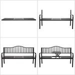 VINGLI 59" Outdoor Metal Bench with Table