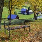 VINGLI 59" Outdoor Metal Bench with Table