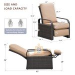 Babylon Adjustable Wicker Recliner Chair with Cushions