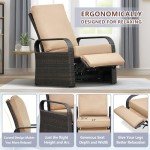 Babylon Adjustable Wicker Recliner Chair with Cushions