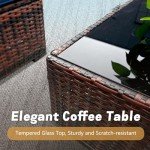 Navy Blue 7-Piece Outdoor Rattan Furniture Set