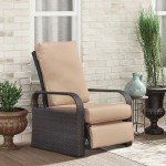 Babylon Adjustable Wicker Recliner Chair with Cushions