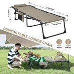 KingCamp Adjustable Folding Lounge Chair - Beige