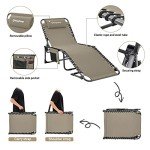 KingCamp Adjustable Folding Lounge Chair - Beige