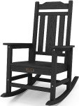 Black All-Weather Outdoor Rocking Chair for Adults