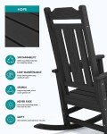 Black All-Weather Outdoor Rocking Chair for Adults