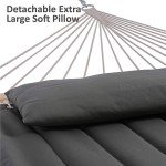 Double Hammock with Wooden Stand - Dark Gray