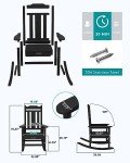 Black All-Weather Outdoor Rocking Chair for Adults