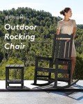 Black All-Weather Outdoor Rocking Chair for Adults