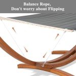 Double Hammock with Wooden Stand - Dark Gray