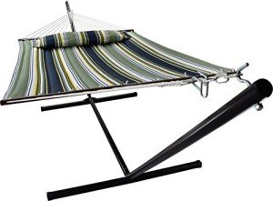 Sorbus 2-Person Cotton Hammock with Stand and Pillow