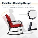 Red 3-Piece Outdoor Rocking Bistro Set