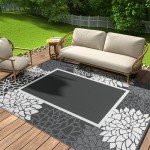 Floral 6x9 Outdoor Reversible Rug - Waterproof