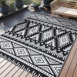 OLANLY Waterproof Reversible Outdoor Rug, 5x8 ft